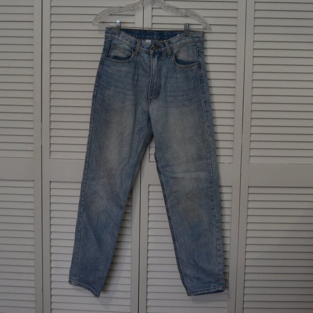 John Galt Light Wash Jeans Straight Leg Women's Large 100% Cotton Minimalist